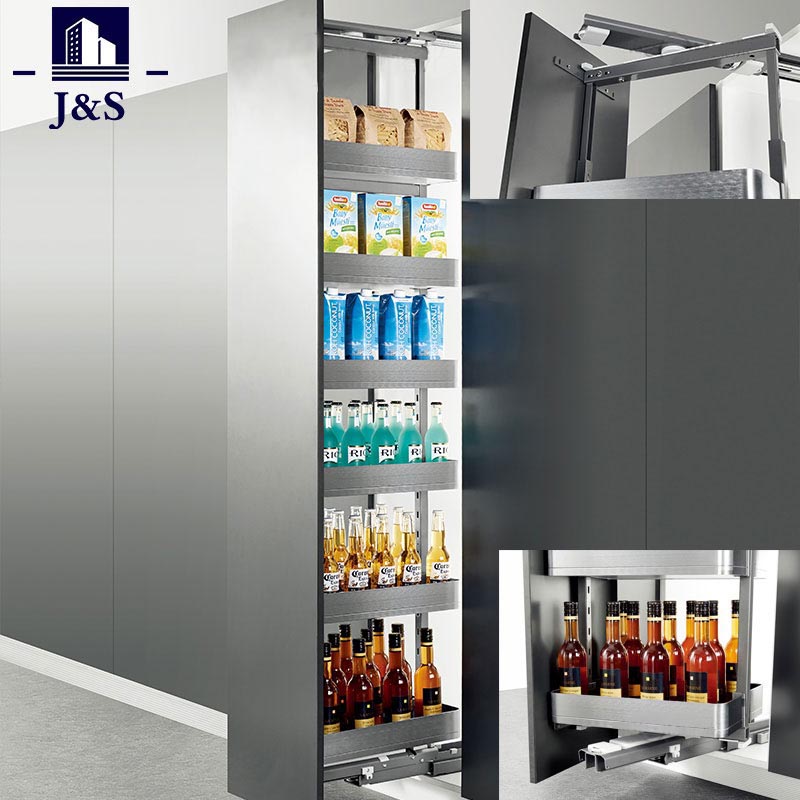 Soft Close Roterende Høy Unit Pull Out Pantry Organizer Kjøkken Oppbevaring